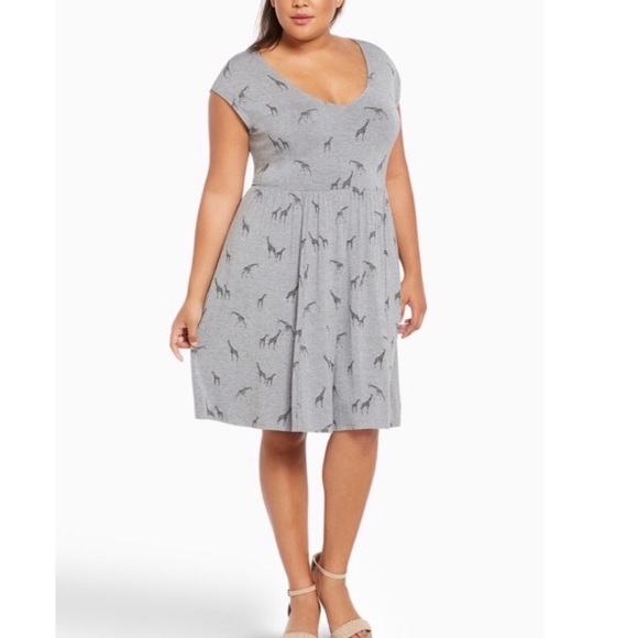 torrid Dresses & Skirts - Torrid Giraffe Print Jersey Skater Dress